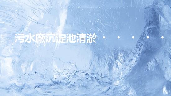 污水廠沉淀池清淤？這樣做才對(duì)！
